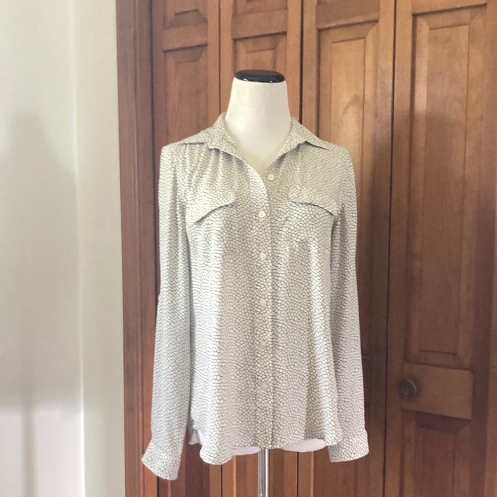LOFT Chiffon Buttondown Shirt, Size XS